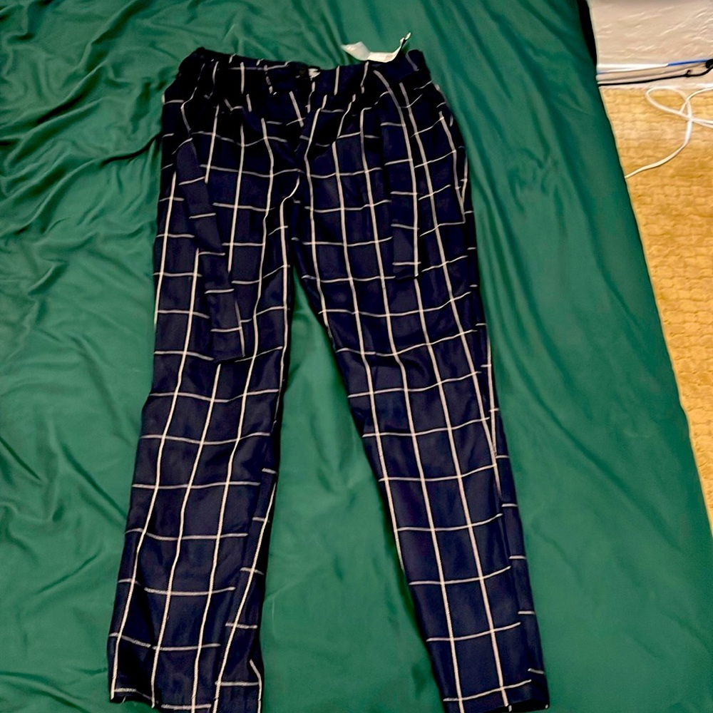 Forever 21 navy blue plaid dress pants